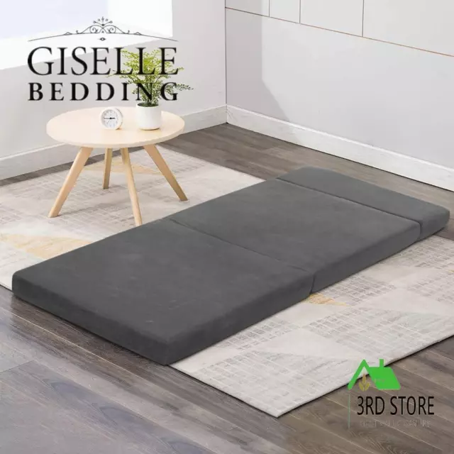 Giselle Bedding Foldable Foam Mattress Portable Folding Sofa Bed Mat Lounge Grey