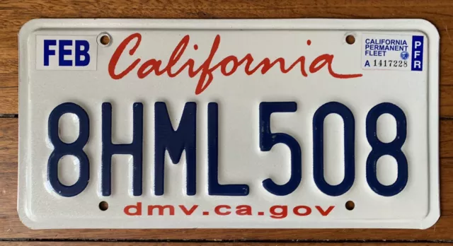 CALIFORNIA USA Rear Number Plate Embossed American License Plates # 8HML508