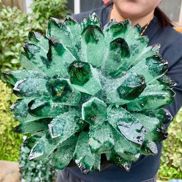 11.22LB   New Find Green Phantom Quartz Crystal Cluster Mineral Specimen Healing