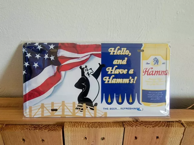 Hello And Have A Hamm's Beer  Metal Sign Man cave Bar Decor  Beer Sign