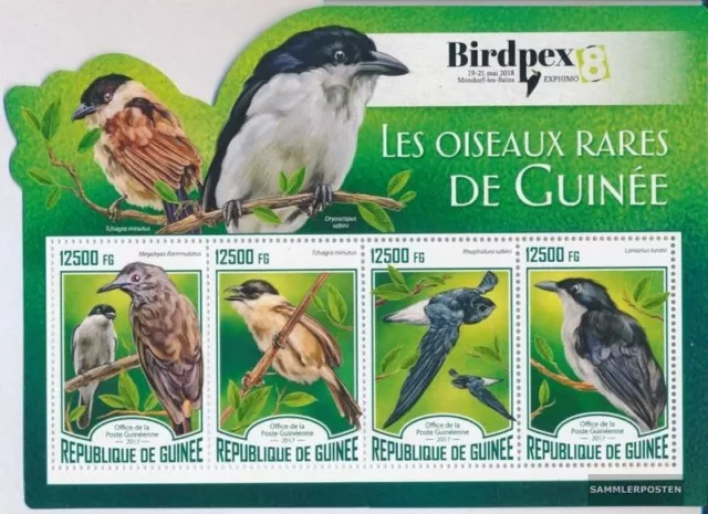 Guinea 12516-12519 Kleinbogen (kompl. Ausgabe) postfrisch 2017 Seltene Vögel