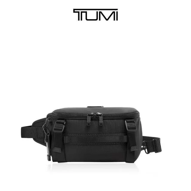 New Tumi Alpha Bravo Men's Black Ballistic Nylon Platoon Sling Bag 0232799D