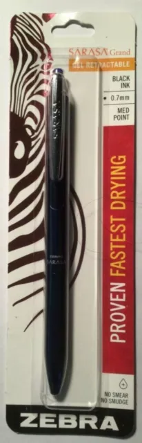 NEW ZEBRA Sarasa Grand Retractable Gel Pen Fine 0.7Mm Black Ink Navy