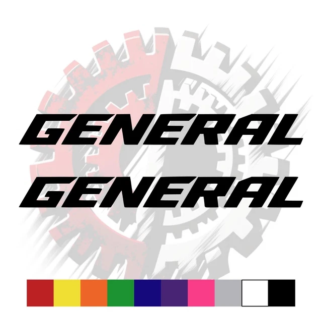 GENERAL LOGO VINYL Sticker Decal Set of 2 All Colors & All Sizes $5.95 ...
