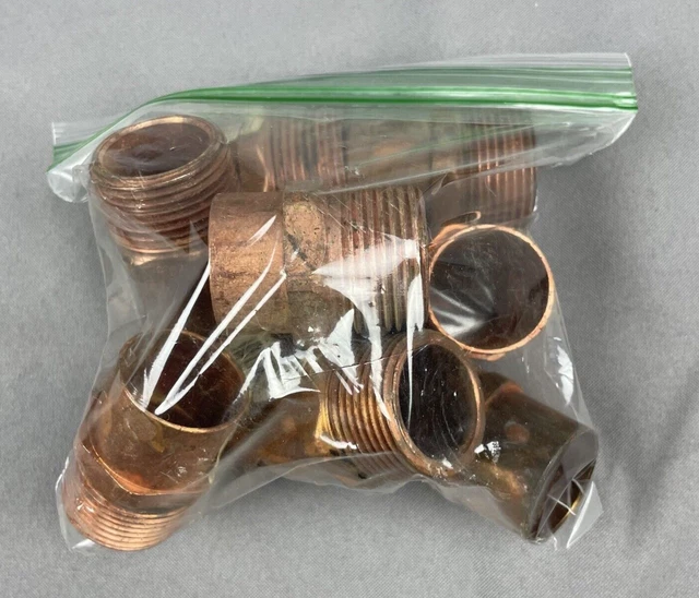 Lote de 10 adaptadores machos de cobre de 1 pulgada