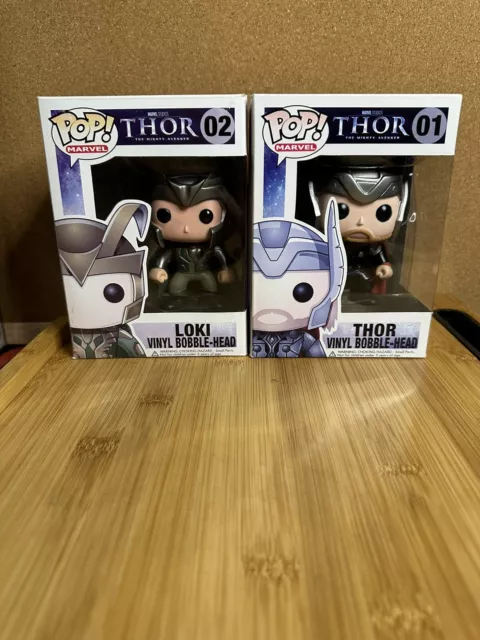 Funko POP! Marvel Thor 01 & Loki 02 Vaulted The Mighty Avenger First Pop Marvel