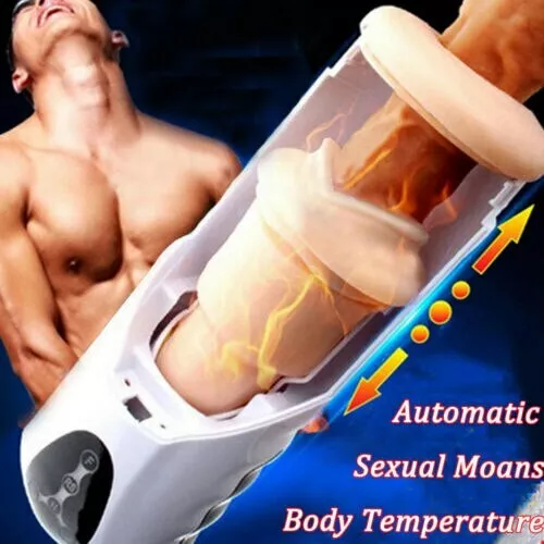 Heating Automatic Telescopic-Masturbator-Cup-Male-Blowjob-Vagina-Real-Pussy