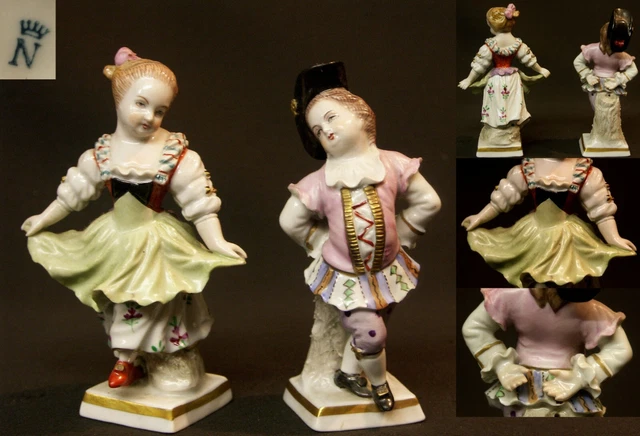 AA 19èm porcelaine Napoli capodimonte sujets figurine danseur 11cm meissen saxe