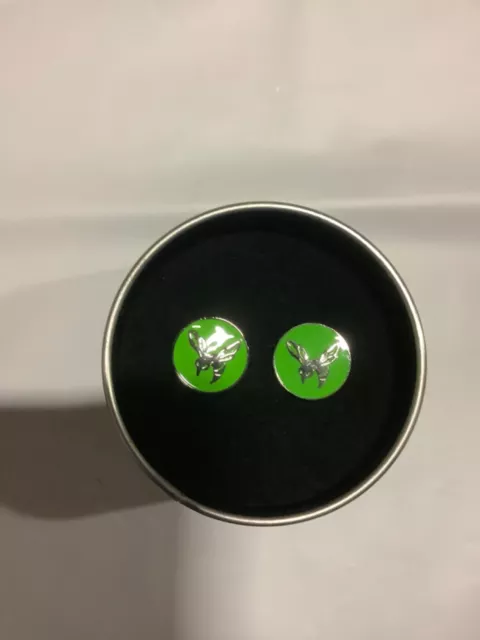 The Green Hornet Movie Collector Dark Chrome Cufflink Set In Tin green