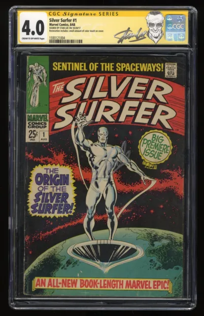 Silver Surfer (1968) #1 CGC VG 4.0 Signed By Stan Lee! SS! (Restored) Marvel