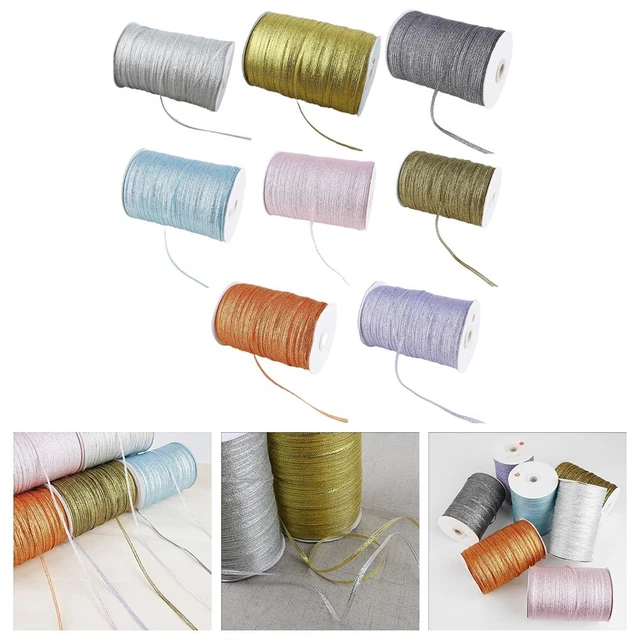 Goldene Stoffbänder für Handwerk und Geschenkverpackung 3 mm Breite 18 m Läng