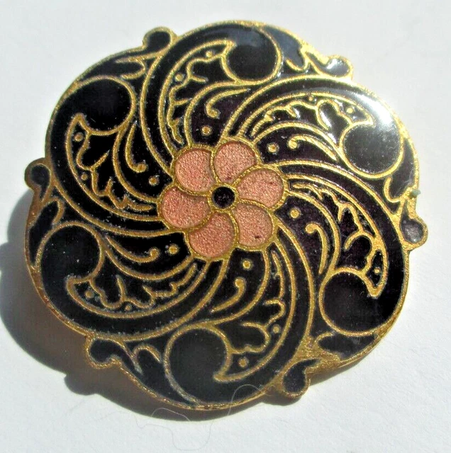 Vintage Broche Orchidée Argenté Émail Marcasite - France Vintage Broche Orchidée Argenté Émail Marcasite - France