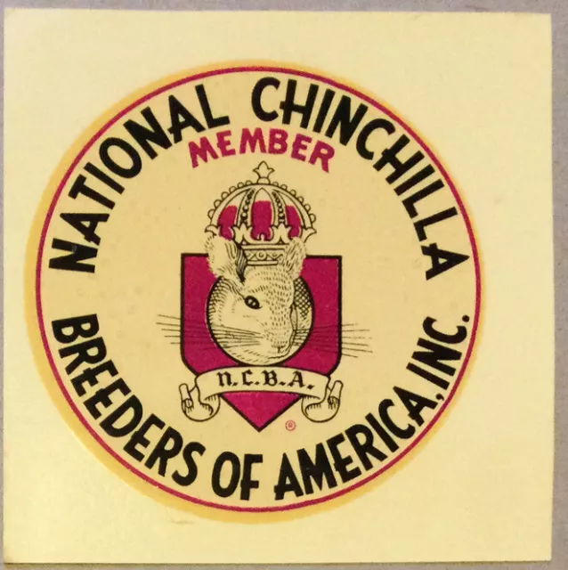 Vintage National Chinchilla Breeders Of America Decal, 3”