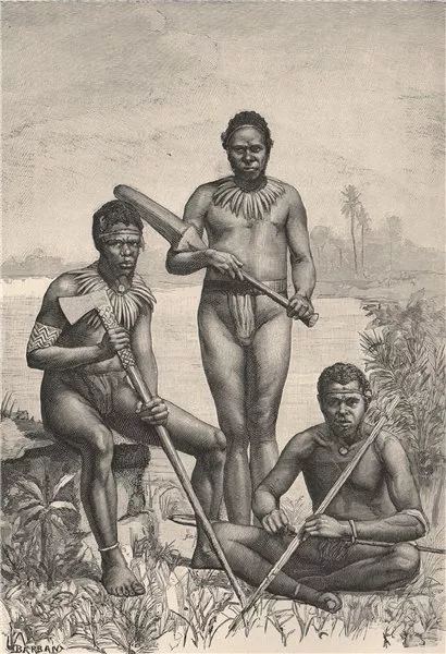 Group of New Hebrides Natives. Vanuatu. Melanesia 1885 old antique print