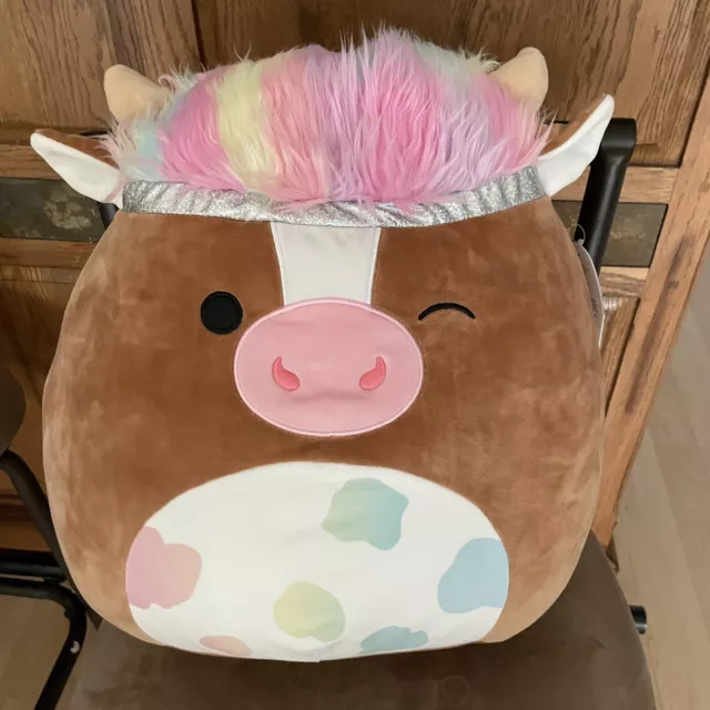 Squishmallows Zinabell The Cow SquishDoos 14” Plush New 2023 Red Fluff