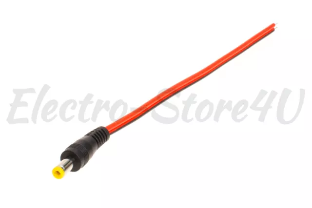 DC Power Pigtail Cable Male Female Connector Copper 18AWG 12V 5A Plug Pack Lot 2