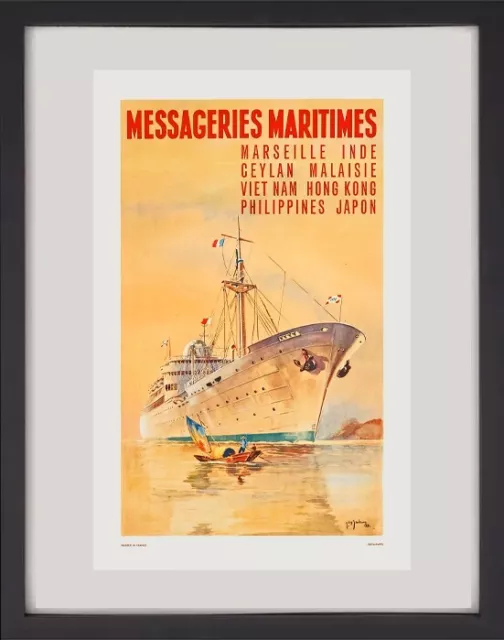 Poster retro "Messageries Maritimes Asie"  (REPRODUCTION)