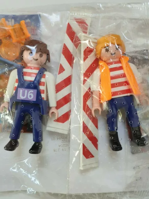 2 Figuren U6 U-Bahn Berliner Verkehrsbetriebe BVG Playmobil 2019 Bauarbeiter