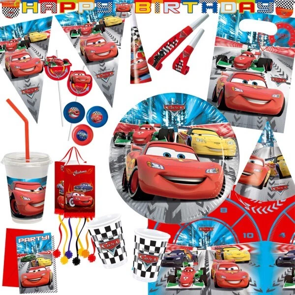 Lot De 41 Pièces De Vaisselle De Fête De Voiture De Course, Décoration D' Anniversaire De Voiture De Course, Kit De Vaisselle D'anniversaire, Nappe, Assiettes, Tasses, Serviettes, Pour Garçons Et