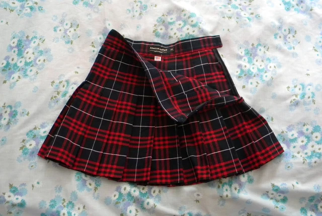 AMERICAN APPAREL TENNIS Skirt Pleated School XS Mini Red Tartan Plaid 13.50 PicClick UK