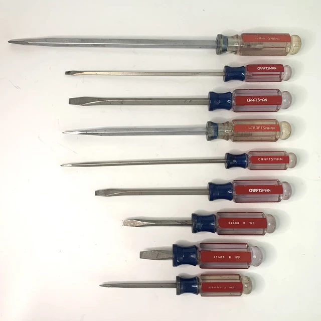 CRAFTSMAN Vintage USA Made Screwdriver Flathead slotted Screw drivers lot set