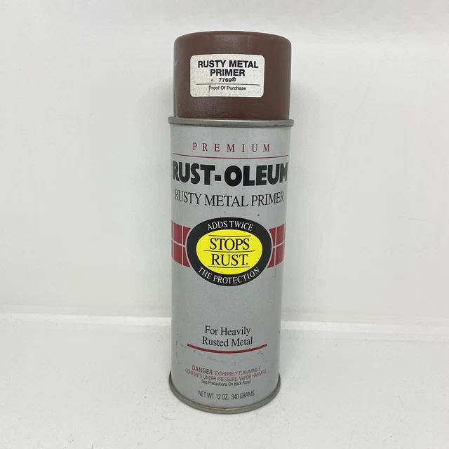 VINTAGE 1991 RUSTOLEUM Rusty Metal Primer 7769 Spray Paint Can 14.