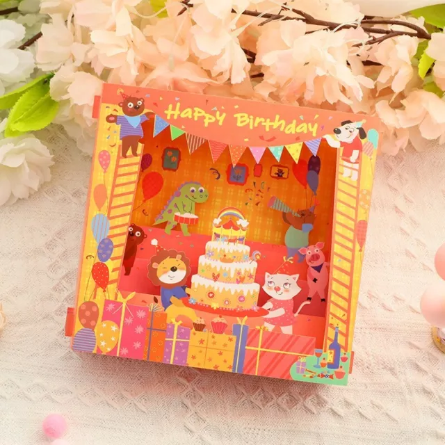 Tarjeta de felicitación emergente de dibujos animados 3D tarjeta emergente 3D