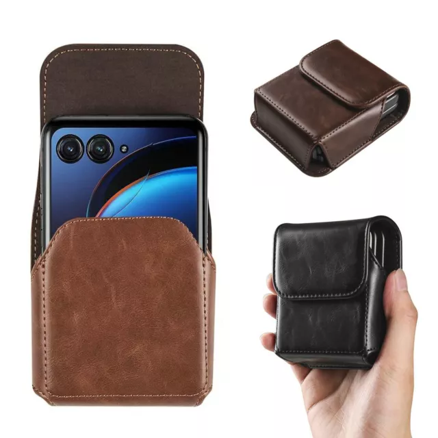 Phone Holster Pouch Case With Belt Clip PU For Samsung Galaxy Z Flip 5/4/3/2