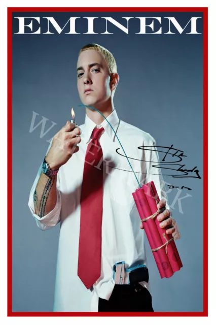 Eminem signed 12x18 inch photograph poster- Top Quality