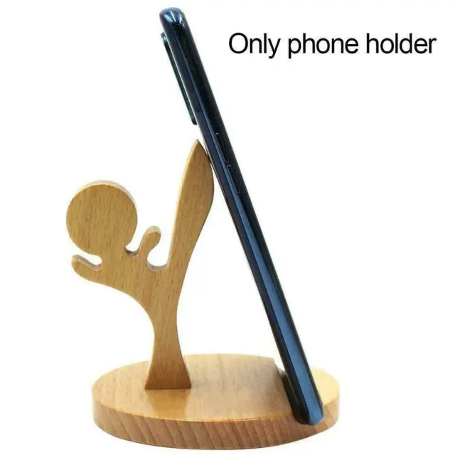 HANDYHALTER SMARTPHONE HALTER Tisch Handy Ständer Universal Holz