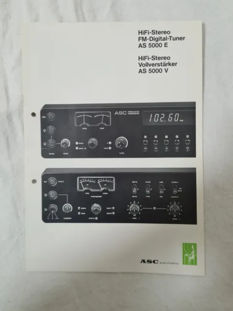 ASC Electronic HiFi-Stereo FM-Digital-Tuner AS 5000 E, AS 5000 V Prospekt