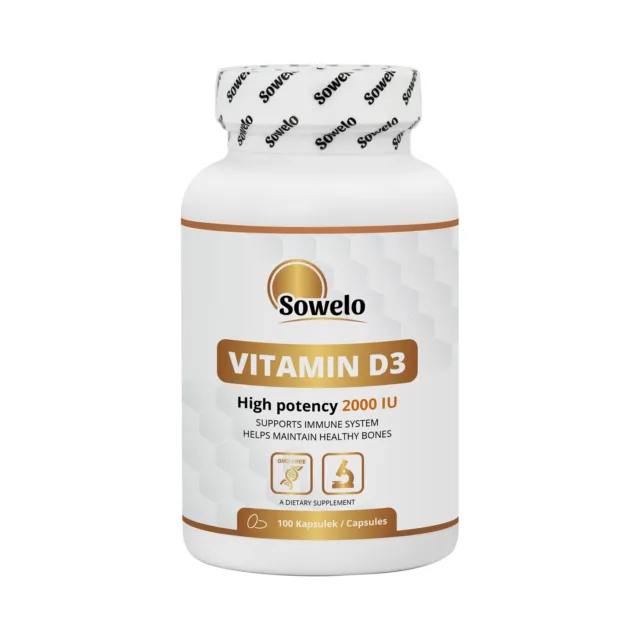 SOWELO Vitamina D3 2000 UI Softgel con ossa forti ad alta potenza