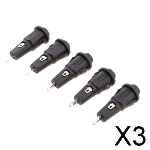 3X Porte-fusible pour tube en verre 5 pièces, montage châssis, pour fusible