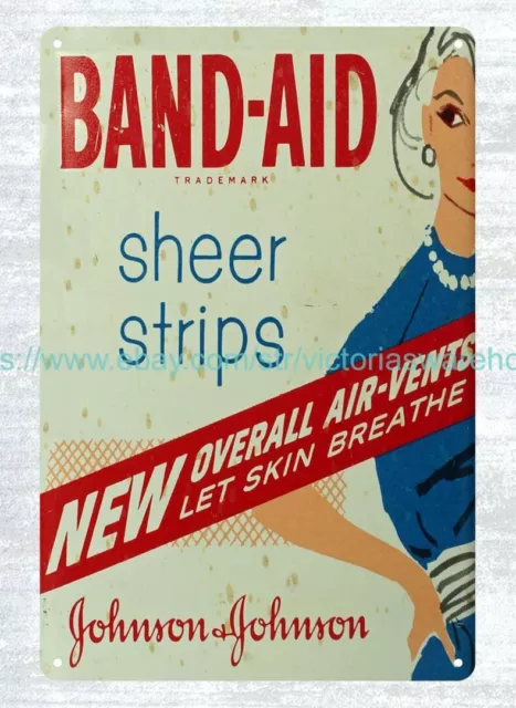 decor house furniture old advertising bandages Sheer Strips metal tin sign
