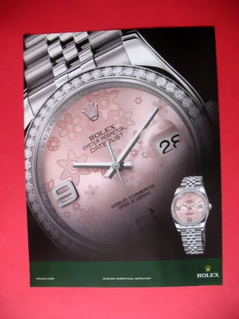 Publicite De Presse Rolex Montre Oyster Perpetual Datejust Ad 2011