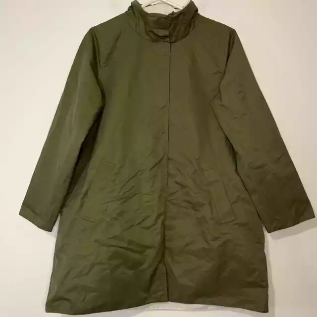 Eileen Fisher Reversible rain jacket Size Medium Hooded Outerwear Coat