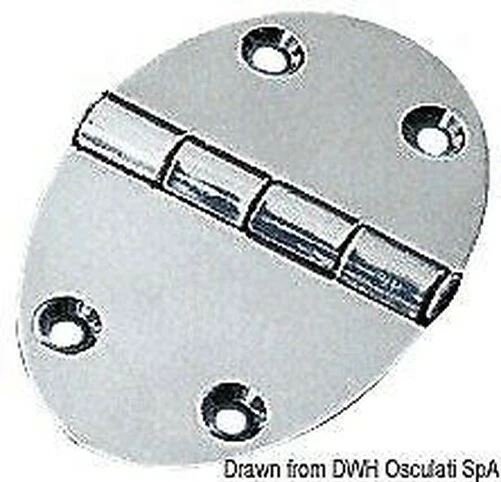 Charnière 84x56mm 2mm Vis Marque Osculati 38.452.01