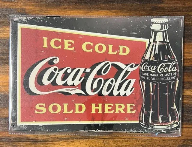 Coca-Cola Ice Cold - Sold Here Vintage Novelty Metal Sign 12" x 8" NEW!