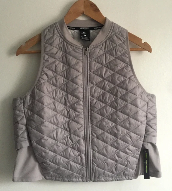 NIKE AEROLAYER SIZE L Quilted Full Zip Running Puffed Vest Jacket
