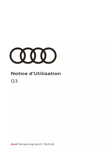 Audi Q3 Sportback 17 versions Notice d'Utilisation Français