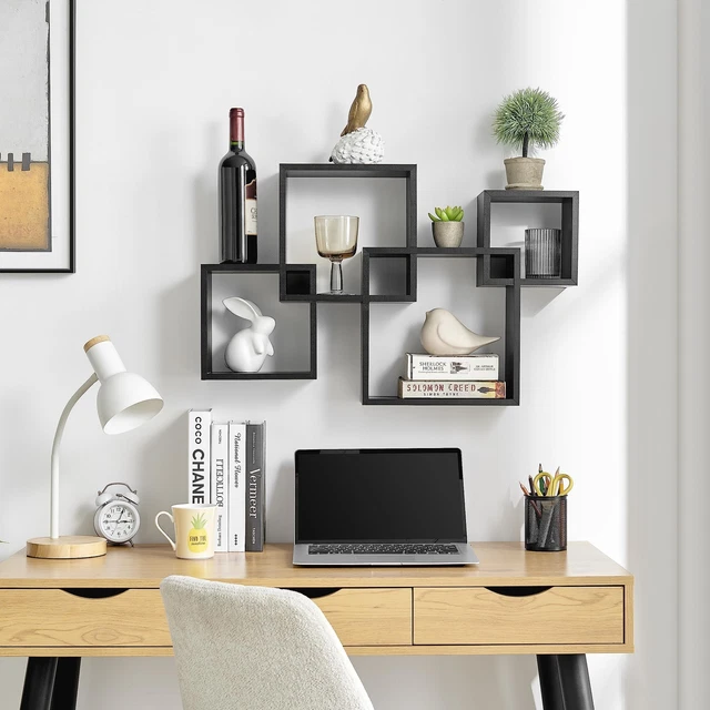Danya B. Blocchetto Intersecting Cubes Wall Shelf Unit - (Black)