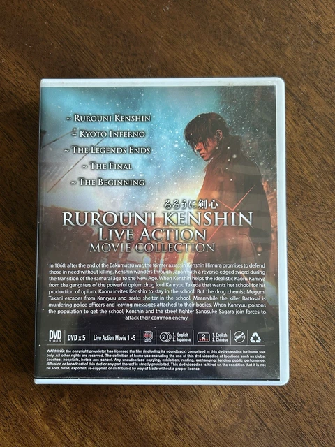 DVD RUROUNI KENSHIN Live Action Movie 1-5 English Dubbed All