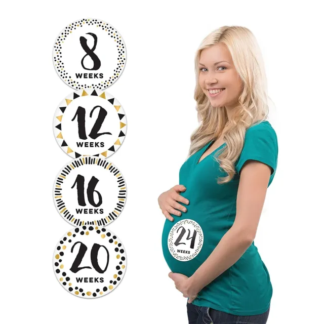 Pearhead Baby Bump Stickers, Weekly Milestone Pregnancy Sticker Photo Props
