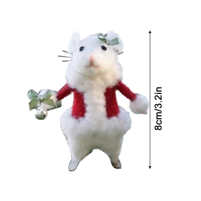Halloween Mouse with A Pumpkin Wool Felt Needle Felting Toy Gift Handmade D1J2