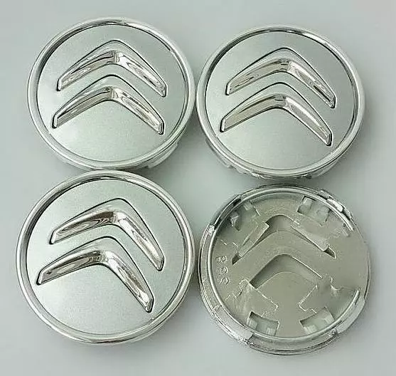 JUEGO DE 4 TAPAS PARA LLANTAS CITROEN  60 mm. PLATA. Tapabujes, Tapacubos.