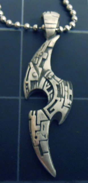 Necklace TRIBAL ALIEN SHIP Pendant Stainless Ball Chain New Old UFO Area 51