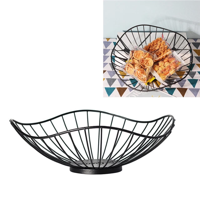 Lot De 2 Paniers à Fruits Métal Or - Porte-Fruits Design Fil Métallique Grand - Panier Légumes Comptoir Cuisine Élégant & Aéré