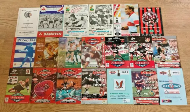 South Africa Club & Provincial Rugby Union Programmes 1969 - 2002