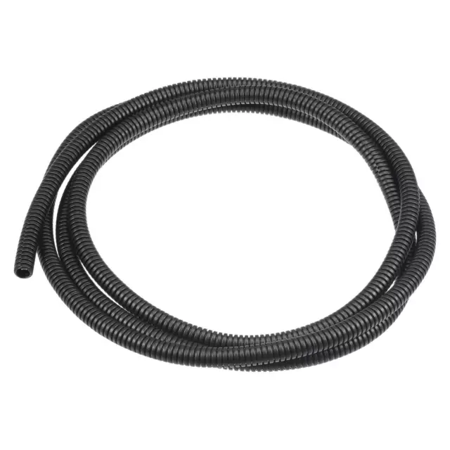 2 M 7 x 10mm PP Diviso Ondulato Condotto Tubo per Giardino Ufficio Nero