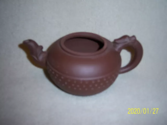 Small Red Clay Tea Pot With Dragon Head Handle/Spout